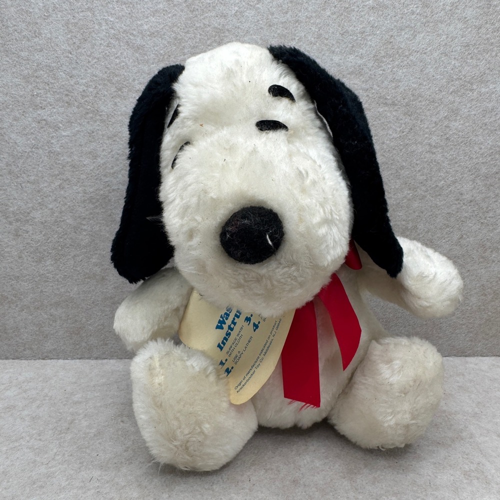 Knickerbocker Snoopy Plush Toy Small White VTG 1968 Peanuts Retro Kitsch 9 Inch‎